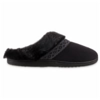 Isotoner® Ada Hoodback Black Microsuede Women's Slippers