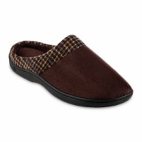 Isotoner Men's Microsuede Stan Hoodback Slippers - Dark Chocolate Perspective: Main