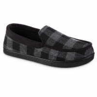 Isotoner­® Extra Extra Large Buffalo Plaid Moccasin - Black Perspective: Main