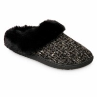 Isotoner® Samantha Sweater Knit Hoodback Slippers - Black