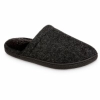 Isotoner® Faux Woolen Men's Hoodback Shoes - Black Perspective: Main
