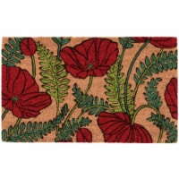 Backyard Bungalow Coir Doormat Poppies Arts and Crafts - Red Perspective: Main