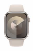Apple Watch Series 9 GPS 45mm Starlight Aluminum Case with Starlight Sport Band - M/L Perspective: Main