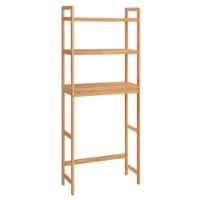 SONGMICS Bamboo 3-Tier Over the Toilet Bathroom Storage Organizer Rack, Natural