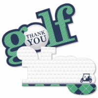 Big Dot of Happiness Par-Tee Time - Golf - Party Shaped Thank You Cards with Envelopes 12 Ct