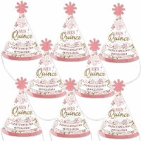 Big Dot of Happiness Mis Quince Anos - Mini Cone Quinceanera Sweet 15 Small Party Hats - 8 Ct