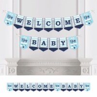 Big Dot of Happiness It's a Boy - Blue Baby Shower Bunting Banner Party Decor - Welcome Baby