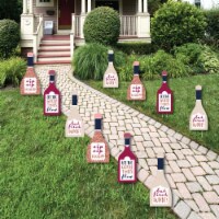 Big Dot of Happiness But First, Wine - Lawn Decor Outdoor Wine Tasting Party Yard Decor 10 Pc