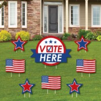 Big Dot of Happiness Vote Here Sign Outdoor Décor Political Election Day Yard Signs 8 Ct