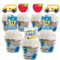 Big Dot of Happiness Back to School Decor 1st Day Cupcake Wrappers & Treat Picks Kit 24 Ct