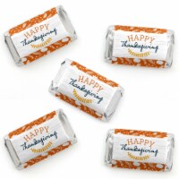 Big Dot of Happiness Happy Thanksgiving - Mini Candy Bar Wrapper Stickers Party Favors 40 Ct