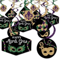 Big Dot of Happiness Mardi Gras - Masquerade Hanging Decor - Party Decor Swirls - Set of 40