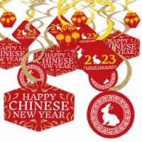 Big Dot of Happiness Chinese New Year 2023 Year of The Rabbit Party Decor Swirls 40 Ct