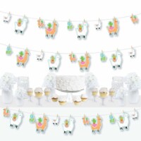Big Dot of Happiness Whole Llama Fun Llama Fiesta Party Decor Clothespin Garland Banner 44 Pc