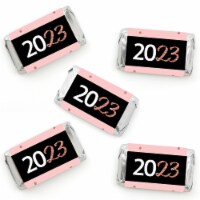 Big Dot of Happiness Rose Gold Happy New Year Mini Candy Bar Wrapper 2023 Party Favors 40 Ct