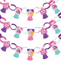 Big Dot of Happiness Roar Dinosaur Girl 90 Chain Links/30 Tassels Paper Chains Garland 21 ft