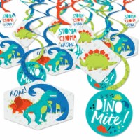 Big Dot of Happiness Roar Dinosaur - Dino Mite Trex Party Hanging Decor Swirls - Set of 40