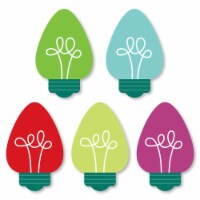 Big Dot of Happiness Christmas Light Bulbs - DIY Shaped Holiday Party Cut-Outs - 24 Ct