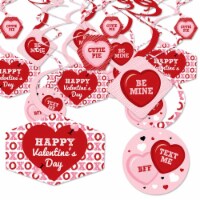 Big Dot of Happiness Conversation Hearts - Valentine's Day Hanging Party Decor Swirls - 40 Ct
