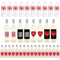 Big Dot of Happiness Conversation Hearts - Valentine's Day Decor - Beverage Bar Kit - 34 Pc