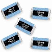 Big Dot of Happiness Light Blue Grad Best is Yet to Come Mini Candy Bar Wrapper 2023 40 Ct