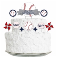 Big Dot of Happiness Batter Up Baseball - Birthday Party Cake Decor Kit Cake Topper Set 11 Pc