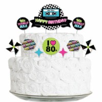 Big Dot of Happiness 80's Retro - Birthday Party Cake Decorating Kit - Cake Topper Set 11 Pc