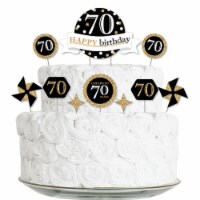 Big Dot of Happiness Adult 70th Birthday Gold - Party Cake Decor Kit - Cake Topper Set 11 Pc