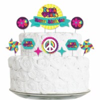 Big Dot of Happiness 60's Hippie - Birthday Party Cake Decorating Kit - Cake Topper Set 11 Pc