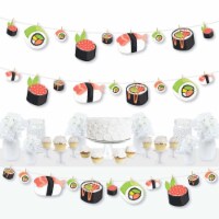Big Dot of Happiness Let's Roll Sushi Japanese Party Decor Clothespin Garland Banner 44 Pc