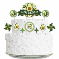 Big Dot of Happiness Hello Avocado - Fiesta Birthday Party Decor Kit Cake Topper Set 11 Pc