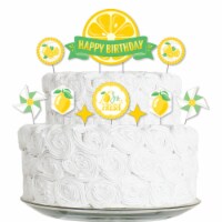 Big Dot of Happiness So Fresh Lemon - Citrus Birthday Cake Decor Kit - Cake Topper Set 11 Pc