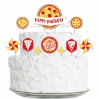 Big Dot of Happiness Pizza Party Time - Birthday Party Cake Decor Kit - Cake Topper Set 11 Pc