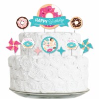 Big Dot of Happiness Donut Worry, Let's Party Doughnut Birthday Decor Cake Topper Set 11 Pc