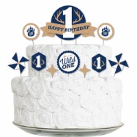 Big Dot of Happiness He's a Wild One - 1st Birthday Cake Decor Kit - Cake Topper Set 11 Pc
