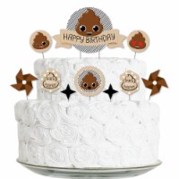 Big Dot of Happiness Party 'Til You're Pooped - Birthday Decor Kit - Cake Topper Set 11 Pc