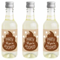 Big Dot of Happiness Party 'Til You're Pooped - Mini Wine Bottle Stickers - Party Favor 16 Ct