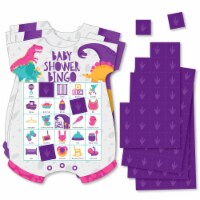 Big Dot of Happiness Roar Dinosaur Girl Picture Cards & Markers Baby Shower Bingo Game 18 Ct