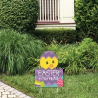 Big Dot of Happiness Hippity Hoppity - Outdoor Lawn Easter Bunny Party Yard Sign - 1 Pc