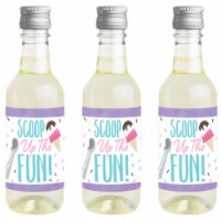 Big Dot of Happiness Scoop Up the Fun Ice Cream - Mini Wine Bottle Stickers Party Favor 16 Ct