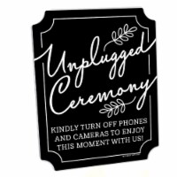 Big Dot of Happiness Black - Unplugged Ceremony Wedding Decor 10.5 x 13.75  Sign & Stand 1 Pc