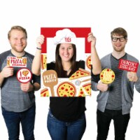 Big Dot of Happiness Pizza Party Time - Birthday Party Photo Booth Picture Frame & Props
