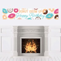 Big Dot of Happiness Donut Worry, Let's Party - Doughnut Happy Birthday Decor Party Banner