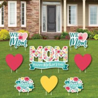 Big Dot of Happiness Colorful Floral Happy Mother's Day - Lawn Decor Mom Yard Signs - 8 Ct