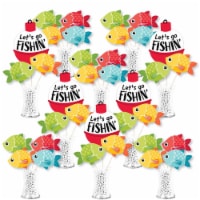 Big Dot of Happiness Let's Go Fishing Fish Centerpiece Sticks Showstopper Table Toppers 35 Pc