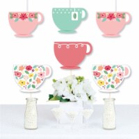 Big Dot of Happiness Floral Let's Par-Tea - Tea Cup Decor Garden Tea Party Essentials 20 Ct