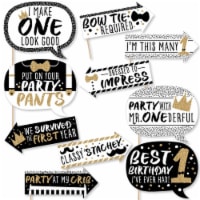 Big Dot of Happiness Funny 1st Birthday Little Mr. Onederful Birthday Photo Booth Props 10 Pc