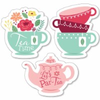 Big Dot of Happiness Floral Let's Par-Tea - DIY Shaped Garden Tea Party Cut-Outs - 24 Ct