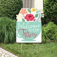 Big Dot of Happiness Floral Let's Par-Tea - Party Decor - Garden Tea Party Welcome Yard Sign