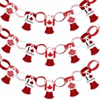 Big Dot of Happiness Canada Day 90 Chain Links/30 Tassels Canadian Paper Chains Garland 21 ft